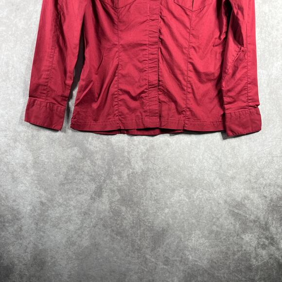 Harley Davidson Shirt Womens‎ Small Red Button Up Long Sleeves Biker Motorcycle - Picture 4 of 9